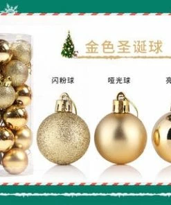 ETya Shop Store 24 Pcs/Set Glitter Chic Christmas Tree Ball Baubles Xmas Party Wedding Hanging Ornament Christmas Decoration For Home Market