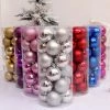 ETya Shop Store 24 Pcs/Set Glitter Chic Christmas Tree Ball Baubles Xmas Party Wedding Hanging Ornament Christmas Decoration For Home Market