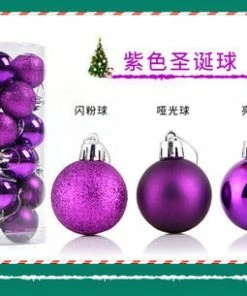 ETya Shop Store 24 Pcs/Set Glitter Chic Christmas Tree Ball Baubles Xmas Party Wedding Hanging Ornament Christmas Decoration For Home Market
