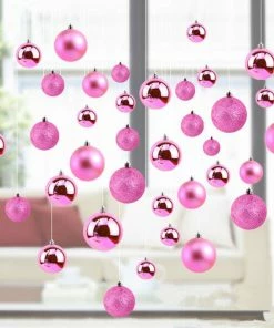 ETya Shop Store 24 Pcs/Set Glitter Chic Christmas Tree Ball Baubles Xmas Party Wedding Hanging Ornament Christmas Decoration For Home Market