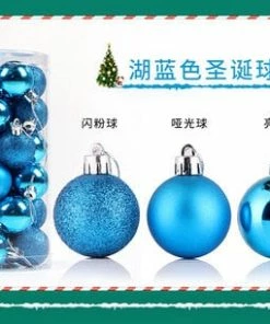 ETya Shop Store 24 Pcs/Set Glitter Chic Christmas Tree Ball Baubles Xmas Party Wedding Hanging Ornament Christmas Decoration For Home Market