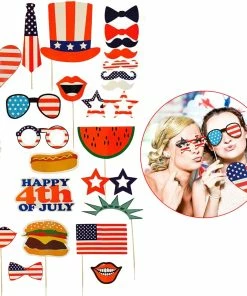 The American Store Patriotic Theme Party Supplies 25PCS Photo Booth Props For Independence Day Beards Lips Flag 4th Of July Photo Props Party Favors 14 The American Store Patriotic Theme Party Supplies 25PCS Photo Booth Props For Independence Day Beards Lips Flag 4th Of July Photo Props Party Favors