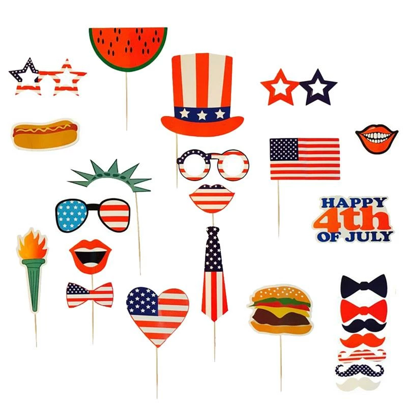 The American Store Patriotic Theme Party Supplies 25PCS Photo Booth Props For Independence Day Beards Lips Flag 4th Of July Photo Props Party Favors 3 The American Store Patriotic Theme Party Supplies 25PCS Photo Booth Props For Independence Day Beards Lips Flag 4th Of July Photo Props Party Favors