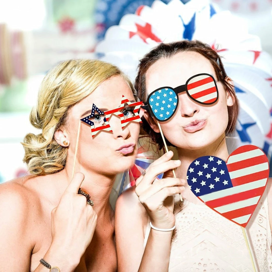 The American Store Patriotic Theme Party Supplies 25PCS Photo Booth Props For Independence Day Beards Lips Flag 4th Of July Photo Props Party Favors 9 The American Store Patriotic Theme Party Supplies 25PCS Photo Booth Props For Independence Day Beards Lips Flag 4th Of July Photo Props Party Favors