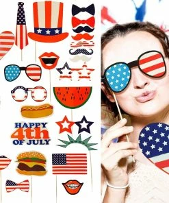 The American Store Patriotic Theme Party Supplies 25PCS Photo Booth Props For Independence Day Beards Lips Flag 4th Of July Photo Props Party Favors 13 The American Store Patriotic Theme Party Supplies 25PCS Photo Booth Props For Independence Day Beards Lips Flag 4th Of July Photo Props Party Favors