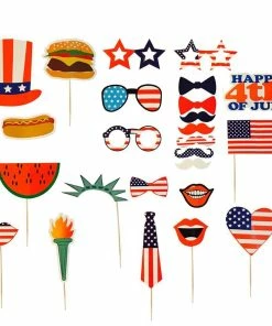The American Store Patriotic Theme Party Supplies 25PCS Photo Booth Props For Independence Day Beards Lips Flag 4th Of July Photo Props Party Favors 11 The American Store Patriotic Theme Party Supplies 25PCS Photo Booth Props For Independence Day Beards Lips Flag 4th Of July Photo Props Party Favors