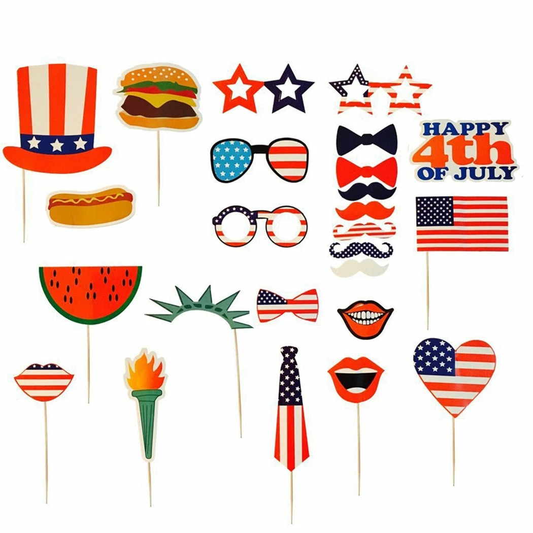 The American Store Patriotic Theme Party Supplies 25PCS Photo Booth Props For Independence Day Beards Lips Flag 4th Of July Photo Props Party Favors 5 The American Store Patriotic Theme Party Supplies 25PCS Photo Booth Props For Independence Day Beards Lips Flag 4th Of July Photo Props Party Favors