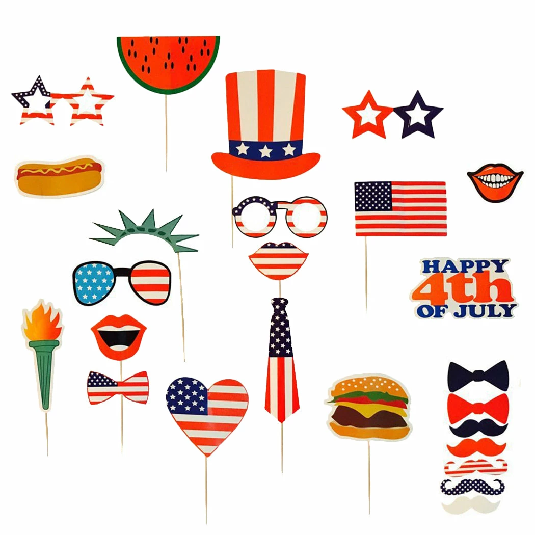 The American Store Patriotic Theme Party Supplies 25PCS Photo Booth Props For Independence Day Beards Lips Flag 4th Of July Photo Props Party Favors 6 The American Store Patriotic Theme Party Supplies 25PCS Photo Booth Props For Independence Day Beards Lips Flag 4th Of July Photo Props Party Favors