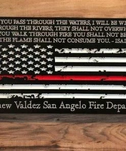 The American Store American Flag Christmas Custom Sign | Rustic Home Decor For Firefighter Personalized Gift Concealment Flags