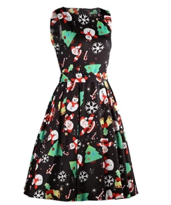 SYourself Store 2018 New Winter Christmas Dress For Women Elk Snowflake Autumn Long Sleeve 5XL Plus Size Lady Casual A-Line Mini Dress Vestidos