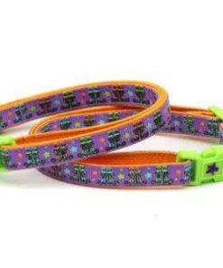 Onlineamericanstore Halloween Large Size Cat Collar | Witchy Boots On Purple Halloween Kitten Collar Halloween Pets Accessories