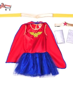 KIDS PARTY Halloween Kids Costumes New Deluxe Wonder Woman Movie Costume Dress For Girls Superhero Theme Halloween Costume Party Dress