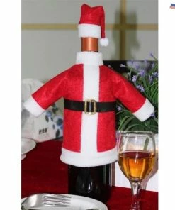 The American Store Christmas Red Wine Bottle Covers Clothes Bag With Hats Dinner Table Xmas Navidad Christmas Decorations For Home