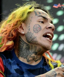 The American Store Tekashi 69 Neck Temporary Tattoo - Tekashi69 Halloween Costume | Rappers Temporary Tattoos Halloween Temporary Tekashi69 Tattoos