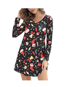 The American Store Autumn Winter New Women Christmas Dresses Long Sleeve O Neck Christmas Tree Snowman Printed Slim Dress Knee Length Big Size F40