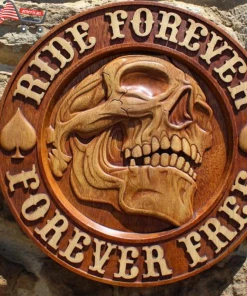 The American Store Accessories Harley Davidson Logo Bike American Patriot Motorcycle Wooden Carved Coat Of Arms Wood Picture Plaques Decor Wall Hanging Gift Home Decor