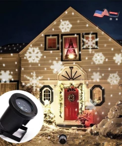 Onlineamericanstore 12 Patterns Christmas Decoration Laser Snowflake Projector - Outdoor LED Waterproof Disco Lights For Home & Garden Laser Christmas Lights