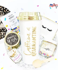 Onlineamericanstore Quaranitine Birthday Gifts Quarantine Birthday Gift Box - Quarantine Birthday Gifts For Her - White Confetti - Happy Birthday - Birthday For Her - Quarantine Gift Set