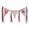 Onlineamericanstore 2M USA Burlap Pennant Bunting Banner Hanging Decor For American National Day Forth Of July Independence Day