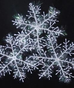 Condi Craftdiy Store 30pcs/lot New Arrival 11cm Christmas Ornament White Plastic Christmas Snowflake Tree Window Christmas Decorations For Home