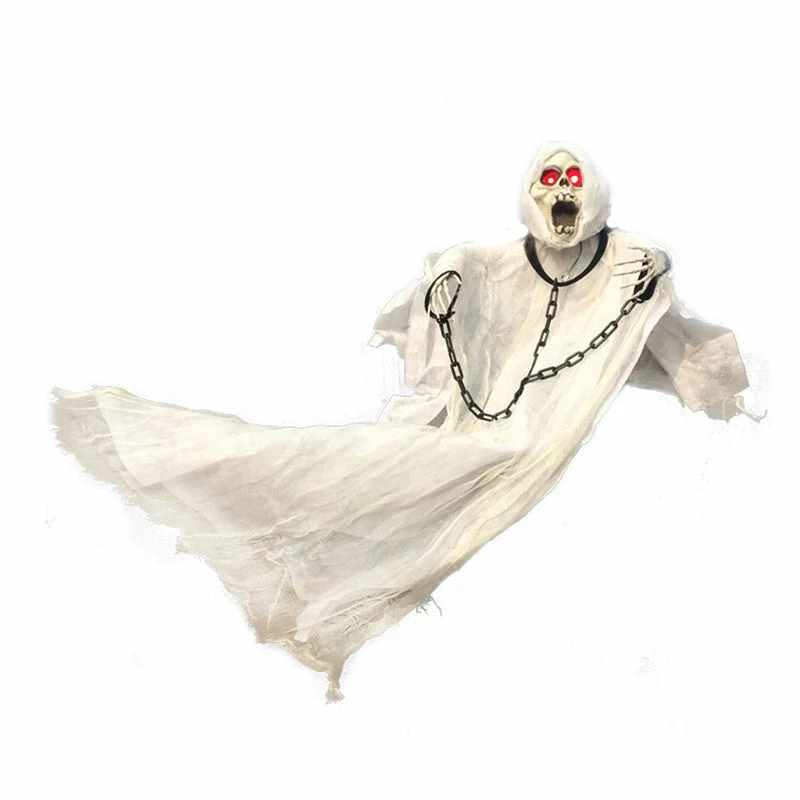 Giftower Party Store 36inch 90cm Tall White Halloween Decoration Hanging Ghost With Chain Light Up Eyes Sound And Sensor For Halloween Props Halloween Decorations 3 Giftower Party Store 36inch 90cm Tall White Halloween Decoration Hanging Ghost With Chain Light Up Eyes Sound And Sensor For Halloween Props Halloween Decorations