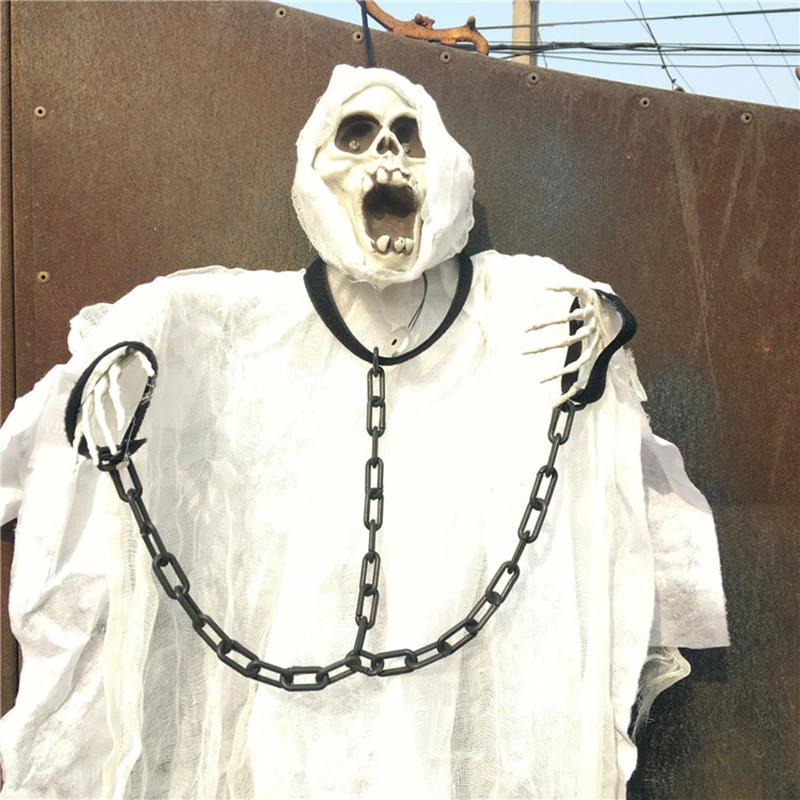Giftower Party Store 36inch 90cm Tall White Halloween Decoration Hanging Ghost With Chain Light Up Eyes Sound And Sensor For Halloween Props Halloween Decorations 5 Giftower Party Store 36inch 90cm Tall White Halloween Decoration Hanging Ghost With Chain Light Up Eyes Sound And Sensor For Halloween Props Halloween Decorations
