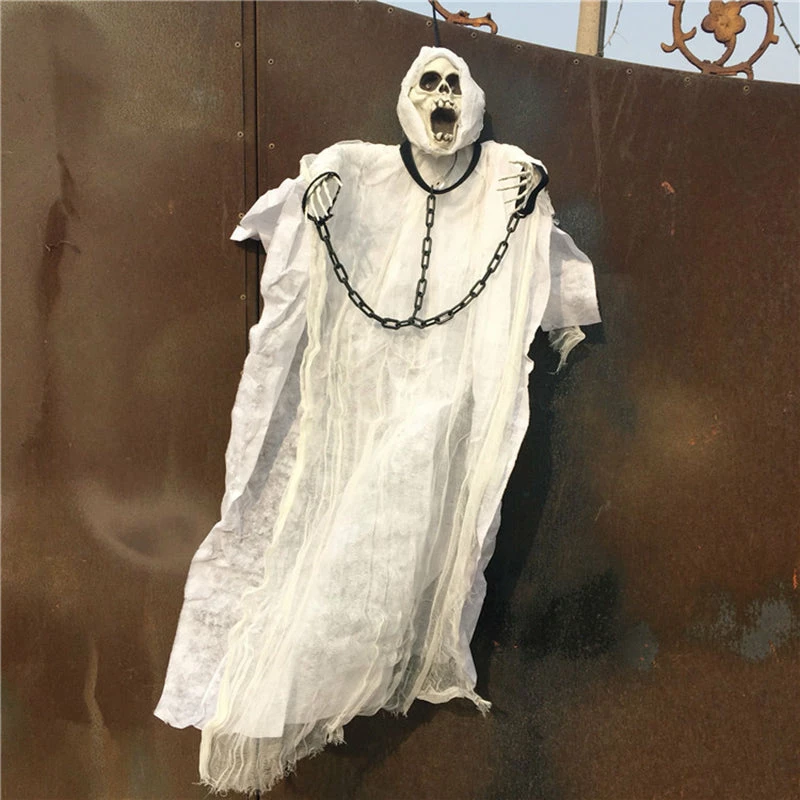 Giftower Party Store 36inch 90cm Tall White Halloween Decoration Hanging Ghost With Chain Light Up Eyes Sound And Sensor For Halloween Props Halloween Decorations 4 Giftower Party Store 36inch 90cm Tall White Halloween Decoration Hanging Ghost With Chain Light Up Eyes Sound And Sensor For Halloween Props Halloween Decorations