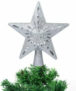 Nine Suns Store Christmas Decorations 3D Hollow Star Christmas Tree Top Rotatable LED Snowflake Projector Lights Enhance Holiday Atmosphere Decor