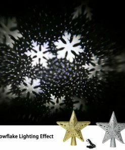 Nine Suns Store Christmas Decorations 3D Hollow Star Christmas Tree Top Rotatable LED Snowflake Projector Lights Enhance Holiday Atmosphere Decor