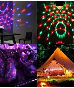 LightUp Store Laser Christmas Lights 3W Mini RGB Crystal Magic Ball Sound Activated Disco Ball Stage Lamp Lumiere Christmas Laser Projector Dj Club Party Light Show