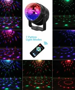 LightUp Store Laser Christmas Lights 3W Mini RGB Crystal Magic Ball Sound Activated Disco Ball Stage Lamp Lumiere Christmas Laser Projector Dj Club Party Light Show