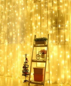 The American Store New Year Collection 3X3m 300 LED Lamp Ornaments Curtain New Year Lights Christmas Decorations For Home Party Wedding Home Decor Enfeites De Natal