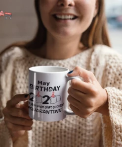 Onlineamericanstore Quaranitine Birthday Gifts May Birthday Mug, Quarantine Mug, Quarantine Birthday, Face Mask, First Quarantine Birthday, Cotton Mask, Reusable Mask, Caution Party
