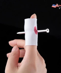 Onlineamericanstore Halloween Funny Props Finger Wear Nail Telling Stories Halloween Action Figure Toy Fake Blood Novelty 1PC Halloween Prop