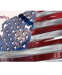 Onlineamericanstore Metal American Flag - Tattered American Flag- US- USA - Metal Wall Art - Wall Art
