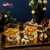 The American Store JoyJolt Carre Square Old Fashioned Scotch & Ultra Clear Whiskey Glasses For Bourbon & Liquor Set Of 2 Glassware