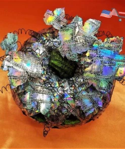 The American Store Holographic Steampunk Lighted Pumpkin Made Up Of Grunge Riveted Metal For Interior Decoration Halloween Decorations