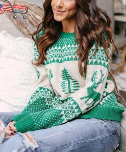 The American Store Buy Best Christmas Gift | Ugly Knitted Casual Long Sleeve | O Neck Deer Sweater For Women 10 The American Store Buy Best Christmas Gift | Ugly Knitted Casual Long Sleeve | O Neck Deer Sweater For Women