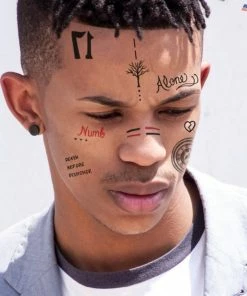 The American Store Halloween Temporary Tekashi69 Tattoos Face Temporary Tatoos Set - Inspired By XXXTentacion