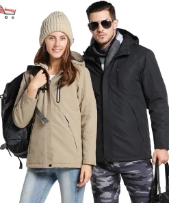 The American Store Men Winter Thick USB Heating Cotton Jacket Waterproof Windbreaker Hooded Winter Coat Men Thick Warm Mens Winter Jacket Parka