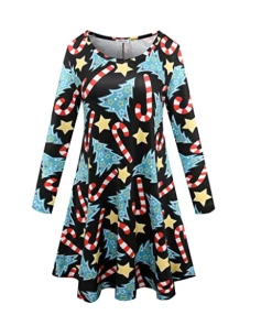 The American Store Autumn Winter New Women Christmas Dresses Long Sleeve O Neck Christmas Tree Snowman Printed Slim Dress Knee Length Big Size F40