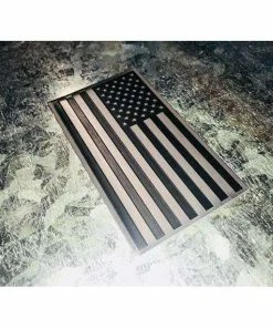 The American Store Flags & Banner 3D American Flag Aluminum Badge Emblem For Your Car, Truck Or Motorcycle. Black On Silver 2x3.5