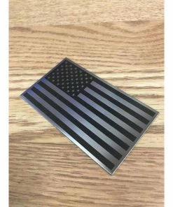 The American Store Flags & Banner 3D American Flag Aluminum Badge Emblem For Your Car, Truck Or Motorcycle. Black On Silver 2x3.5