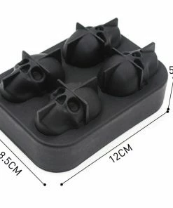 JCBROS Store 4 Grids 3D Skull Head Ice Cube Mold Halloween Skull Shaped Whisky Wine Ice Cube Tray Maker Chocolate Mould Bar Party Supplies Trending