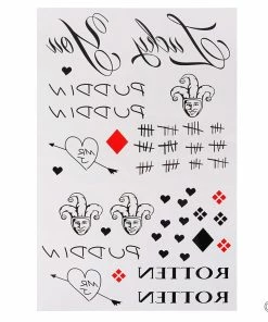 The American Store 4 Styles Halloween Cosplay The Joker Temporary Tattoo Stickers Body Art Tattoos For Face Arm 20X29.6cm #255337