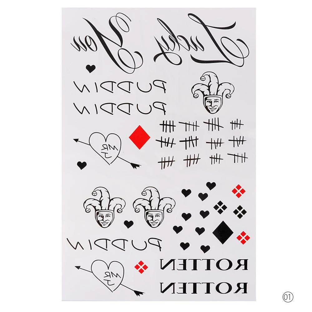 The American Store 4 Styles Halloween Cosplay The Joker Temporary Tattoo Stickers Body Art Tattoos For Face Arm 20X29.6cm #255337 3 The American Store 4 Styles Halloween Cosplay The Joker Temporary Tattoo Stickers Body Art Tattoos For Face Arm 20X29.6cm #255337