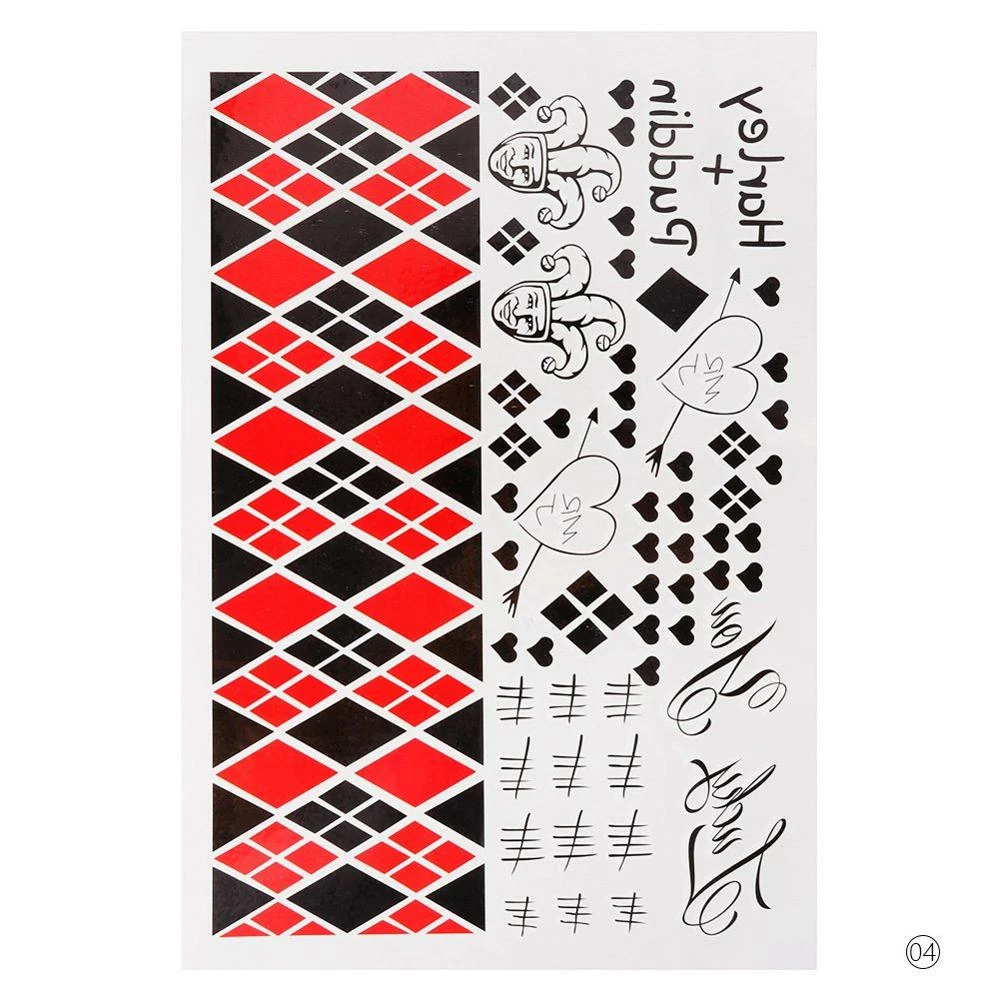 The American Store 4 Styles Halloween Cosplay The Joker Temporary Tattoo Stickers Body Art Tattoos For Face Arm 20X29.6cm #255337 6 The American Store 4 Styles Halloween Cosplay The Joker Temporary Tattoo Stickers Body Art Tattoos For Face Arm 20X29.6cm #255337