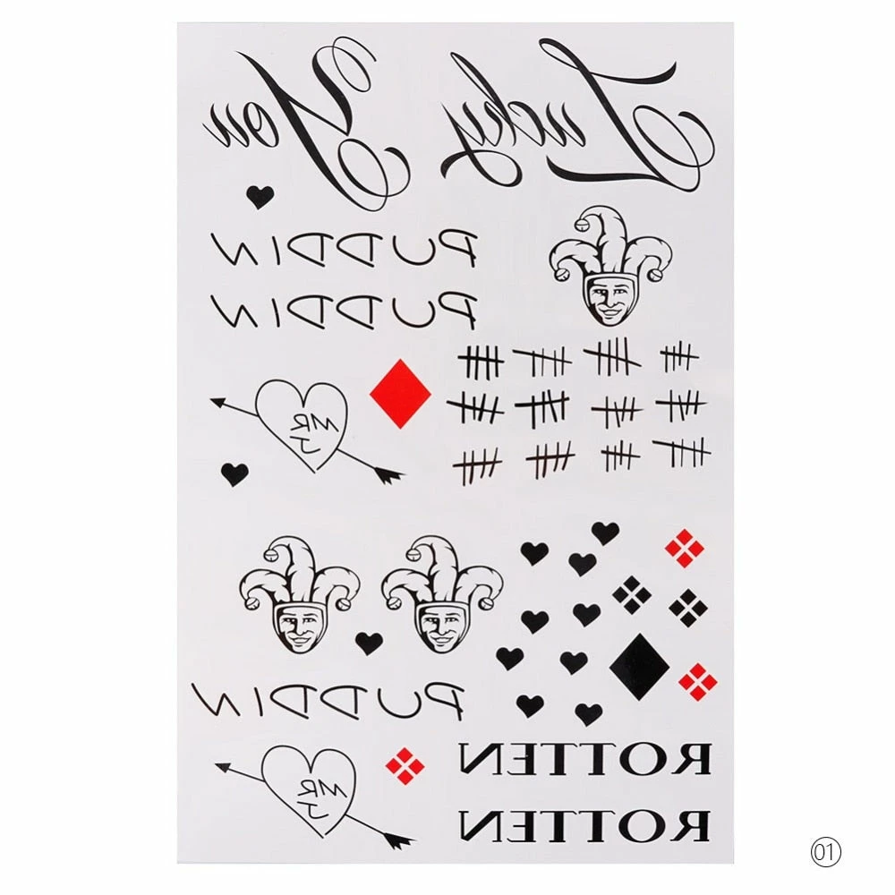 The American Store 4 Styles Halloween Cosplay The Joker Temporary Tattoo Stickers Body Art Tattoos For Face Arm 20X29.6cm #255337 9 The American Store 4 Styles Halloween Cosplay The Joker Temporary Tattoo Stickers Body Art Tattoos For Face Arm 20X29.6cm #255337