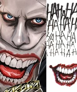 The American Store 4 Styles Halloween Cosplay The Joker Temporary Tattoo Stickers Body Art Tattoos For Face Arm 20X29.6cm #255337 16 The American Store 4 Styles Halloween Cosplay The Joker Temporary Tattoo Stickers Body Art Tattoos For Face Arm 20X29.6cm #255337