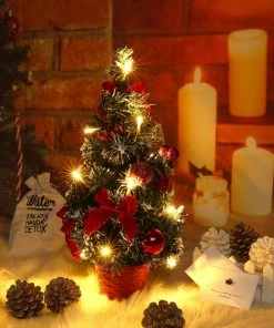 Surprising World Store 40CM Christmas Tree Warm Light New Year Xmas Tree Ornaments For Home Party Decoration Merry Christmas Table Decor Best Kids Gift
